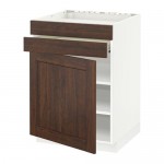 МЕТОД / ФОРВАРА Нап шк д/вар панели/дв/2фасада/1ящ - белый, Эдсерум под дерево коричневый