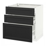 МЕТОД / МАКСИМЕРА Напольный шкаф с 3 ящиками - 80x60 см, Лаксарби черно-коричневый, белый МЕТОД / МАКСИМЕРА Напольный шкаф с 3 ящиками - 80x60 см, Лаксарби черно-коричневый, белый