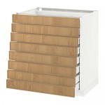 МЕТОД / МАКСИМЕРА Наполн шкаф 8 фронт/8 низк ящиков - белый, Экестад дуб, 80x60 см МЕТОД / МАКСИМЕРА Наполн шкаф 8 фронт/8 низк ящиков - белый, Экестад дуб, 80x60 см
