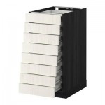 МЕТОД / ФОРВАРА Наполн шкаф 8 фронт/8 низк ящиков - 40x60 см, Росдаль белый ясень, под дерево черный МЕТОД / ФОРВАРА Наполн шкаф 8 фронт/8 низк ящиков - 40x60 см, Росдаль белый ясень, под дерево черный