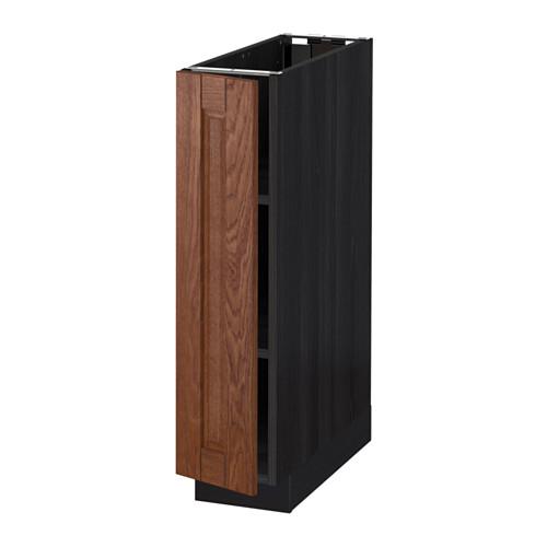 МЕТОД Напольный шкаф с полками - под дерево черный, Филипстад коричневый, 20x60 см