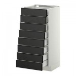 МЕТОД / МАКСИМЕРА Наполн шкаф 8 фронт/8 низк ящиков - 40x37 см, Лаксарби черно-коричневый, белый