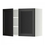 МЕТОД Навесной шкаф с полками/2дверцы - 80x60 см, Лаксарби черно-коричневый, белый МЕТОД Навесной шкаф с полками/2дверцы - 80x60 см, Лаксарби черно-коричневый, белый