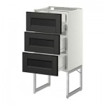 МЕТОД / ФОРВАРА Напольн шкаф 3фронт пнл/2низ/2ср ящ - 40x37x60 см, Лаксарби черно-коричневый, белый МЕТОД / ФОРВАРА Напольн шкаф 3фронт пнл/2низ/2ср ящ - 40x37x60 см, Лаксарби черно-коричневый, белый