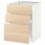 МЕТОД / ФОРВАРА Напольный шкаф с 3 ящиками - белый, Аскерсунд под светлый ясень, 60x60 см