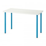 ADILS/LINNMON стол белый/синий 60x74 cm