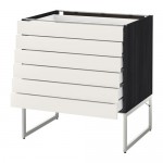 МЕТОД / МАКСИМЕРА Напольн шкаф 6фронт пнл/6 низ ящ - под дерево черный, Сэведаль белый, 80x60x60 см МЕТОД / МАКСИМЕРА Напольн шкаф 6фронт пнл/6 низ ящ - под дерево черный, Сэведаль белый, 80x60x60 см