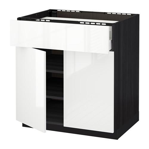 МЕТОД / МАКСИМЕРА Нплн шк д/врч пнл/ящ/плк/2дв - под дерево черный, Рингульт глянцевый белый, 80x60 см МЕТОД / МАКСИМЕРА Нплн шк д/врч пнл/ящ/плк/2дв - под дерево черный, Рингульт глянцевый белый, 80x60 см