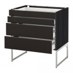 МЕТОД / МАКСИМЕРА Нплн шк 4 фронт/2 низк/2средн ящ - под дерево черный, Кунгсбакка антрацит, 80x60x60 см МЕТОД / МАКСИМЕРА Нплн шк 4 фронт/2 низк/2средн ящ - под дерево черный, Кунгсбакка антрацит, 80x60x60 см