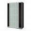 PAX гардероб с раздвижными дверьми черно-коричневый/Сэккен матовое стекло 150x66x236 см