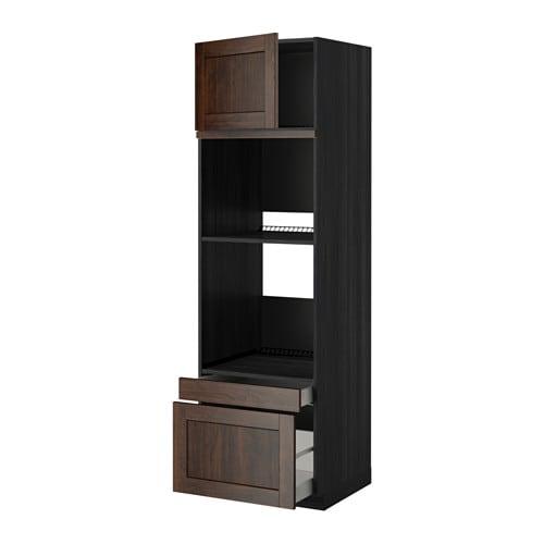 МЕТОД / МАКСИМЕРА Выс шкаф д/дхвк/комб дхвк+двр/2ящ - под дерево черный, Эдсерум под дерево коричневый, 60x60x200 см МЕТОД / МАКСИМЕРА Выс шкаф д/дхвк/комб дхвк+двр/2ящ - под дерево черный, Эдсерум под дерево коричневый, 60x60x200 см