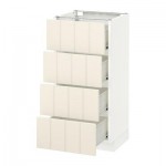 МЕТОД / ФОРВАРА Напольн шкаф 4 фронт панели/4 ящика - 40x37 см, Хитарп белый с оттенком, белый МЕТОД / ФОРВАРА Напольн шкаф 4 фронт панели/4 ящика - 40x37 см, Хитарп белый с оттенком, белый