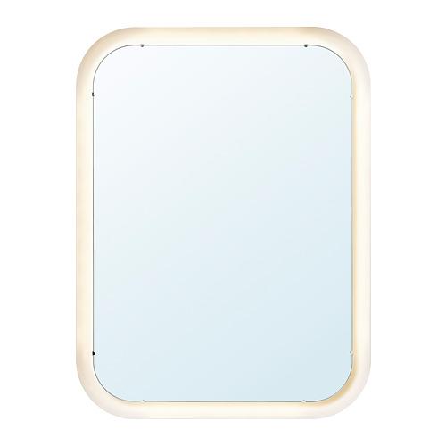 STORJORM зеркало с подсветкой белый 80x60 cm