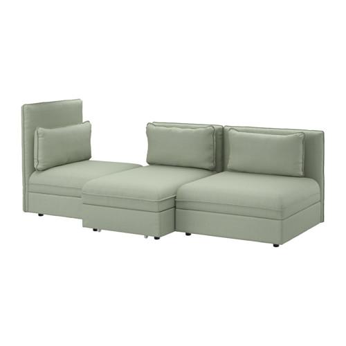 ВАЛЛЕНТУНА 3-местный диван-кровать - Хилларед зеленый, Хилларед зеленый