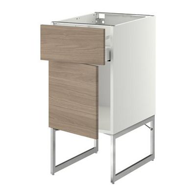 МЕТОД / МАКСИМЕРА Напольный шкаф с ящиком/дверью - 40x60x60 см, Брокхульт под грецкий орех светло-серый, белый МЕТОД / МАКСИМЕРА Напольный шкаф с ящиком/дверью - 40x60x60 см, Брокхульт под грецкий орех светло-серый, белый