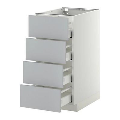 МЕТОД / МАКСИМЕРА Напольн шкаф 4 фронт панели/4 ящика - 40x60 см, Веддинге серый, белый МЕТОД / МАКСИМЕРА Напольн шкаф 4 фронт панели/4 ящика - 40x60 см, Веддинге серый, белый
