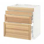 МЕТОД / МАКСИМЕРА Нап шкаф д/духовки/4фасада/3ящика - белый, Торхэмн естественный ясень, 80x60 см МЕТОД / МАКСИМЕРА Нап шкаф д/духовки/4фасада/3ящика - белый, Торхэмн естественный ясень, 80x60 см