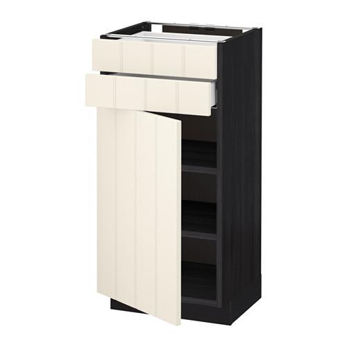 МЕТОД / МАКСИМЕРА Напольный шкаф с дверцей/2 ящиками - под дерево черный, Хитарп белый с оттенком, 40x37 см МЕТОД / МАКСИМЕРА Напольный шкаф с дверцей/2 ящиками - под дерево черный, Хитарп белый с оттенком, 40x37 см