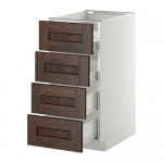 МЕТОД / ФОРВАРА Напольн шкаф 4 фронт панели/4 ящика - белый, Эдсерум под дерево коричневый, 40x60 см МЕТОД / ФОРВАРА Напольн шкаф 4 фронт панели/4 ящика - белый, Эдсерум под дерево коричневый, 40x60 см