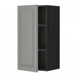METOD шкаф навесной с полкой черный/Будбин серый 40x80 см