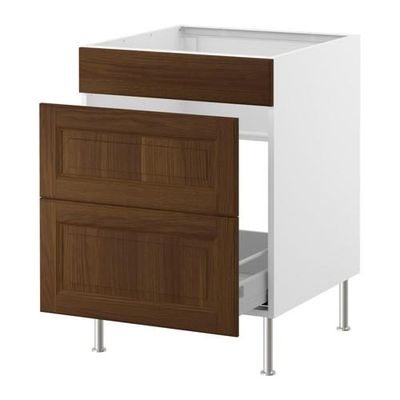 ФАКТУМ Наполный шкаф д/мойки/мусорн конт - Лильестад темно-коричневый, 60 см