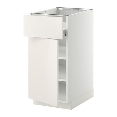 МЕТОД / ФОРВАРА Напольн шкаф с полкой/ящиком/дверью - белый, Веддинге белый, 40x60 см