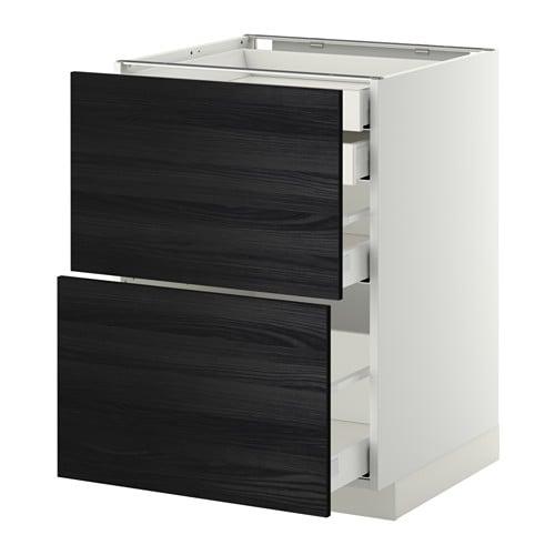 МЕТОД / МАКСИМЕРА Напл шк 2 фрнт/2низ/1срд/1 выс ящ - белый, Тингсрид под дерево черный, 60x60 см МЕТОД / МАКСИМЕРА Напл шк 2 фрнт/2низ/1срд/1 выс ящ - белый, Тингсрид под дерево черный, 60x60 см