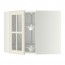METOD углов навесн шк с врщ скц/сткл дв белый/Будбин белый с оттенком 67.5x67.5x60 cm