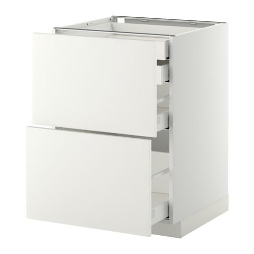 МЕТОД / МАКСИМЕРА Напл шк 2 фрнт/2низ/1срд/1 выс ящ - белый, Хэггеби белый, 60x60 см