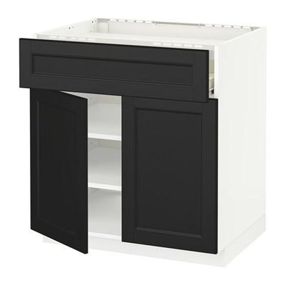 МЕТОД / ФОРВАРА Нплн шк д/врч пнл/ящ/плк/2дв - Лаксарби черно-коричневый, белый МЕТОД / ФОРВАРА Нплн шк д/врч пнл/ящ/плк/2дв - Лаксарби черно-коричневый, белый