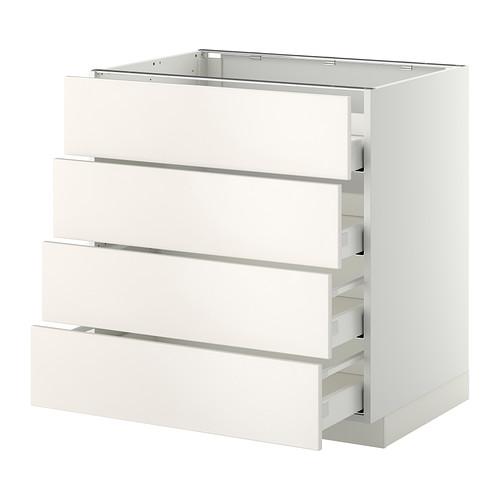 METOD напольн шкаф 4 фронт панели/4 ящика цвет алюминия