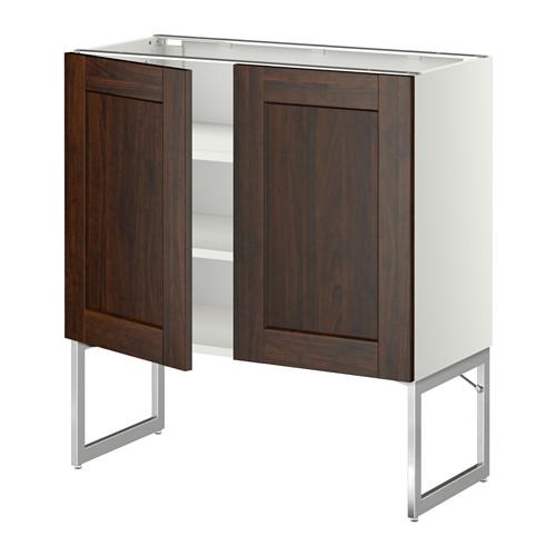 МЕТОД Напол шкаф с полками/2двери - белый, Эдсерум под дерево коричневый, 80x37x60 см МЕТОД Напол шкаф с полками/2двери - белый, Эдсерум под дерево коричневый, 80x37x60 см