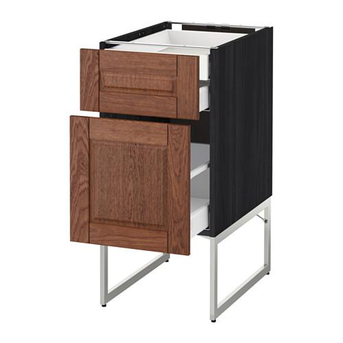МЕТОД / МАКСИМЕРА Напольн шкаф 2фронт пнл/2низ/1вс ящ - под дерево черный, Филипстад коричневый, 40x60x60 см МЕТОД / МАКСИМЕРА Напольн шкаф 2фронт пнл/2низ/1вс ящ - под дерево черный, Филипстад коричневый, 40x60x60 см