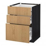 МЕТОД / МАКСИМЕРА Нплн шк 3 фрнт/2нзк/1срд/1вс ящ - под дерево черный, Экестад дуб, 60x60 см МЕТОД / МАКСИМЕРА Нплн шк 3 фрнт/2нзк/1срд/1вс ящ - под дерево черный, Экестад дуб, 60x60 см