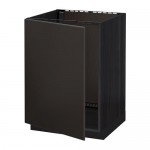 МЕТОД Напольный шкаф для раковины - под дерево черный, Кунгсбакка антрацит