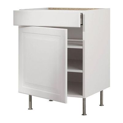 ФАКТУМ Напольн шкаф с полкой/ящиком/дверью - Лидинго белый с оттенком, 60 см ФАКТУМ Напольн шкаф с полкой/ящиком/дверью - Лидинго белый с оттенком, 60 см