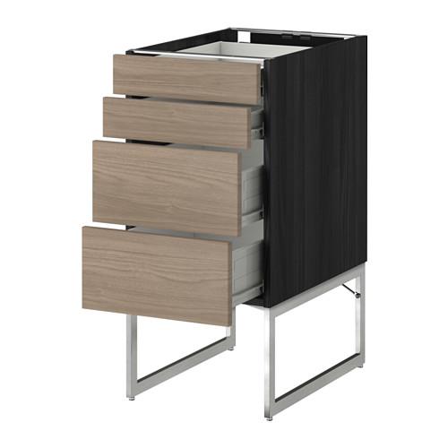 МЕТОД / ФОРВАРА Нплн шк 4 фронт/2 низк/2средн ящ - 40x60x60 см, Брокхульт под грецкий орех светло-серый, под дерево черный МЕТОД / ФОРВАРА Нплн шк 4 фронт/2 низк/2средн ящ - 40x60x60 см, Брокхульт под грецкий орех светло-серый, под дерево черный