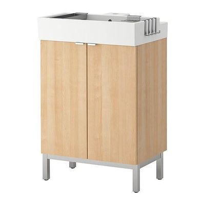 ЛИЛЛОНГЕН Шкаф под раковину с 2 дверц - под березу, 60x41x92 см