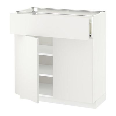 МЕТОД / ФОРВАРА Напольный шкаф+ящик/2дверцы - 80x37 см, Хэггеби белый, белый