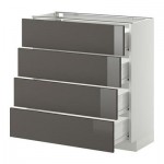 МЕТОД / ФОРВАРА Напольн шкаф 4 фронт панели/4 ящика - 80x37 см, Рингульт глянцевый серый, белый МЕТОД / ФОРВАРА Напольн шкаф 4 фронт панели/4 ящика - 80x37 см, Рингульт глянцевый серый, белый