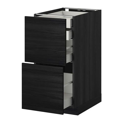 МЕТОД / МАКСИМЕРА Напл шк 2 фрнт/2низ/1срд/1 выс ящ - под дерево черный, Тингсрид под дерево черный, 40x60 см