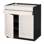 МЕТОД / ФОРВАРА Напольный шкаф/2дверцы/2ящика - Лаксарби белый, под дерево черный МЕТОД / ФОРВАРА Напольный шкаф/2дверцы/2ящика - Лаксарби белый, под дерево черный