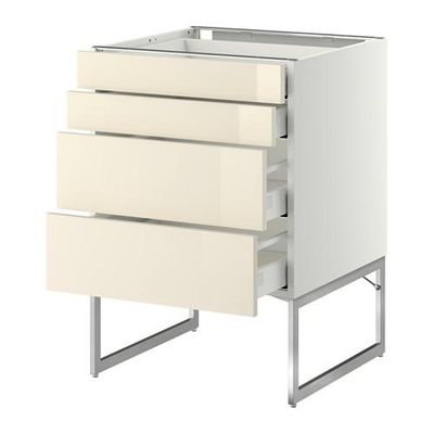 МЕТОД / МАКСИМЕРА Нплн шк 4 фронт/2 низк/2средн ящ - 60x60x60 см, Рингульт глянцевый кремовый, белый МЕТОД / МАКСИМЕРА Нплн шк 4 фронт/2 низк/2средн ящ - 60x60x60 см, Рингульт глянцевый кремовый, белый