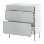 ФАКТУМ Напольный шкаф с 3 ящиками - Аплод серый, 60x37 см