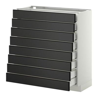 МЕТОД / МАКСИМЕРА Наполн шкаф 8 фронт/8 низк ящиков - 80x37 см, Лаксарби черно-коричневый, белый МЕТОД / МАКСИМЕРА Наполн шкаф 8 фронт/8 низк ящиков - 80x37 см, Лаксарби черно-коричневый, белый