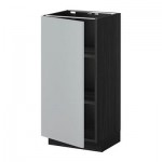 МЕТОД Напольный шкаф с полками - 40x37 см, Веддинге серый, под дерево черный МЕТОД Напольный шкаф с полками - 40x37 см, Веддинге серый, под дерево черный