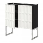 МЕТОД Напол шкаф с полками/2двери - под дерево черный, Гэррестад белый, 80x37x60 см МЕТОД Напол шкаф с полками/2двери - под дерево черный, Гэррестад белый, 80x37x60 см