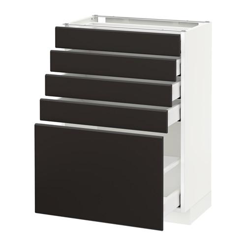 МЕТОД / МАКСИМЕРА Напольный шкаф с 5 ящиками - белый, Кунгсбакка антрацит, 60x37 см МЕТОД / МАКСИМЕРА Напольный шкаф с 5 ящиками - белый, Кунгсбакка антрацит, 60x37 см