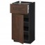 МЕТОД / МАКСИМЕРА Напольный шкаф с ящиком/дверью - под дерево черный, Эдсерум под дерево коричневый, 40x37 см
