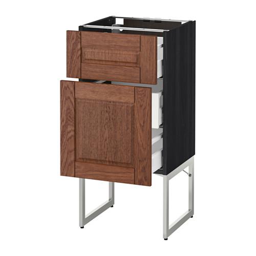 МЕТОД / МАКСИМЕРА Наполн шк 2 фрнт/3 средн ящ - под дерево черный, Филипстад коричневый, 40x37x60 см МЕТОД / МАКСИМЕРА Наполн шк 2 фрнт/3 средн ящ - под дерево черный, Филипстад коричневый, 40x37x60 см